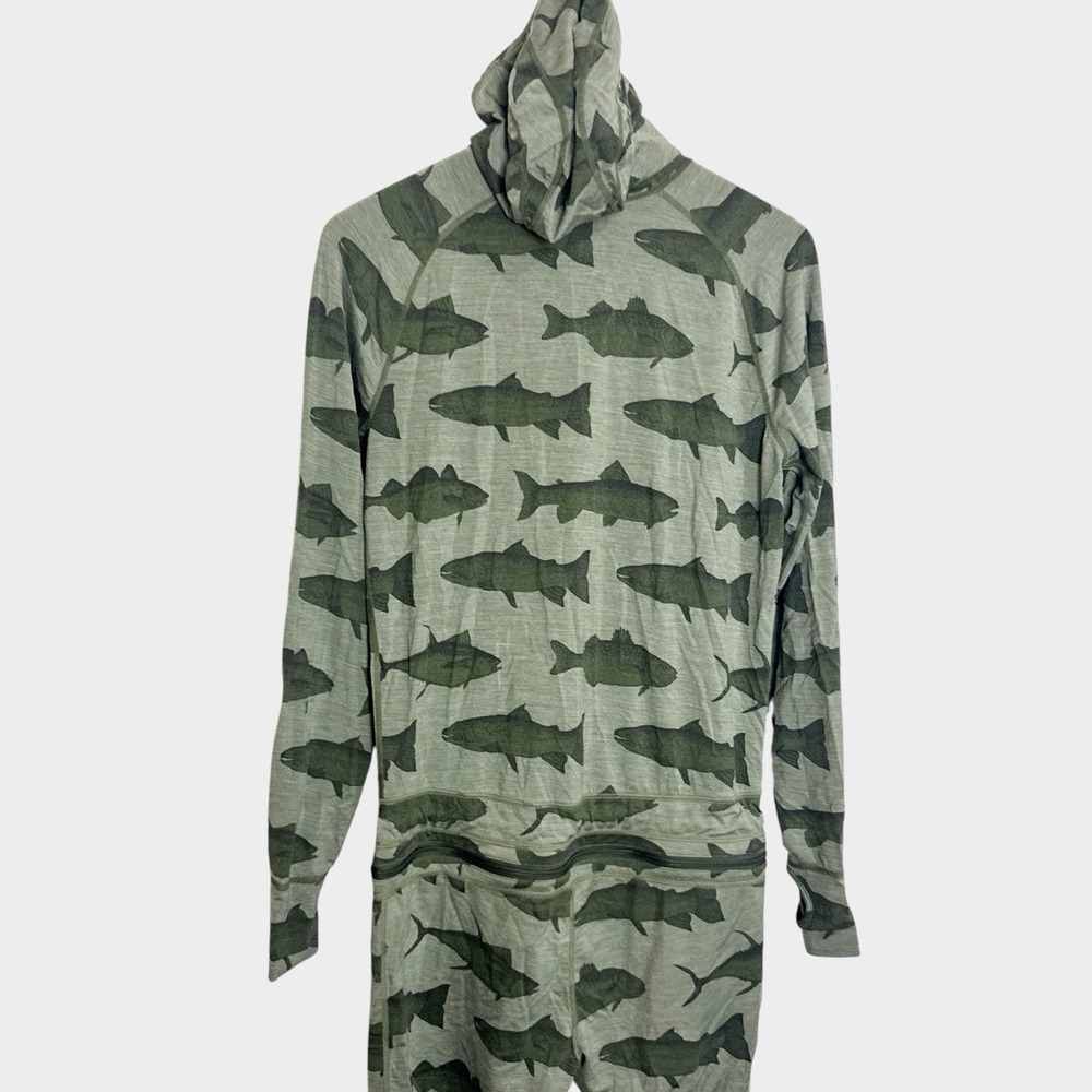 AIRBLASTER CLASSIC NINJA SUIT Olive Fish S Ski Base layer Camping Merino Wool - Picture 4 of 8